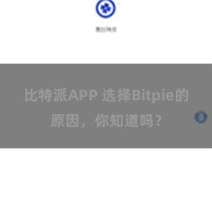 比特派APP 选择Bitpie的原因，你知道吗？