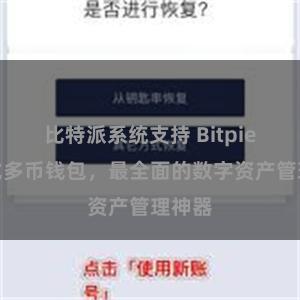 比特派系统支持 Bitpie一站式多币钱包，最全面的数字资产管理神器