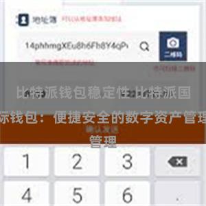 比特派钱包稳定性 比特派国际钱包：便捷安全的数字资产管理